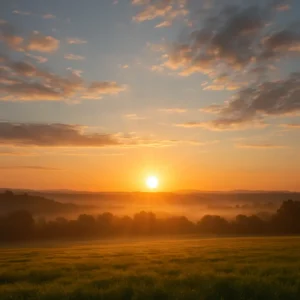 A sunrise landscape symbolizing new beginnings, akin to the positivity of daily affirmations.