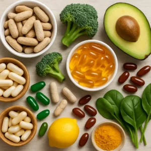 Collage of various weight loss supplements and natural extracts. Latest Dietary Supplement Market Trends