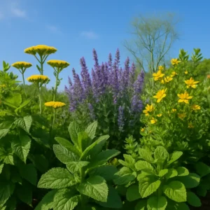 A diverse herbal garden symbolizing the future of herbal supplements. organic vitamin market predictions 2025