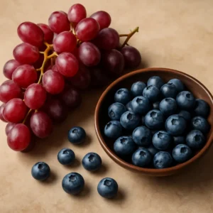 Variety of fruits like grapes and berries representing sou rces of Resveratrol. Resveratrol for Weight Loss