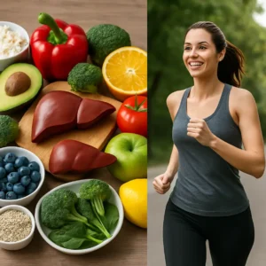 Balanced lifestyle and diet supporting liver health and fat burning.